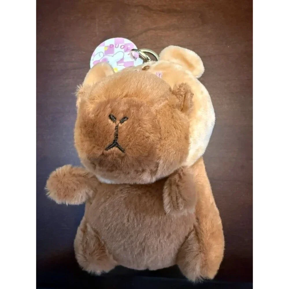 Capybara Plush Purse Charm Keychain | Teddy Bear Hat | NWT